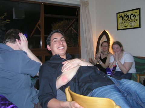 Leon smiles, where's Alex?