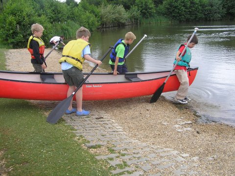 Launching canoes