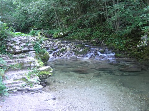 Walk to the Kozjek waterfall