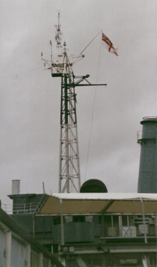 The mast of HMS Belfast
