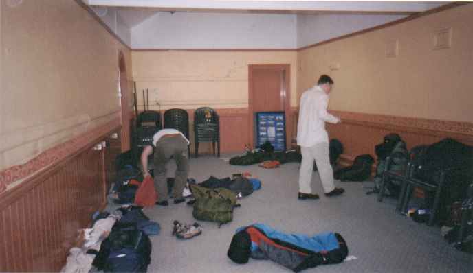 Clearing up the accomodation.