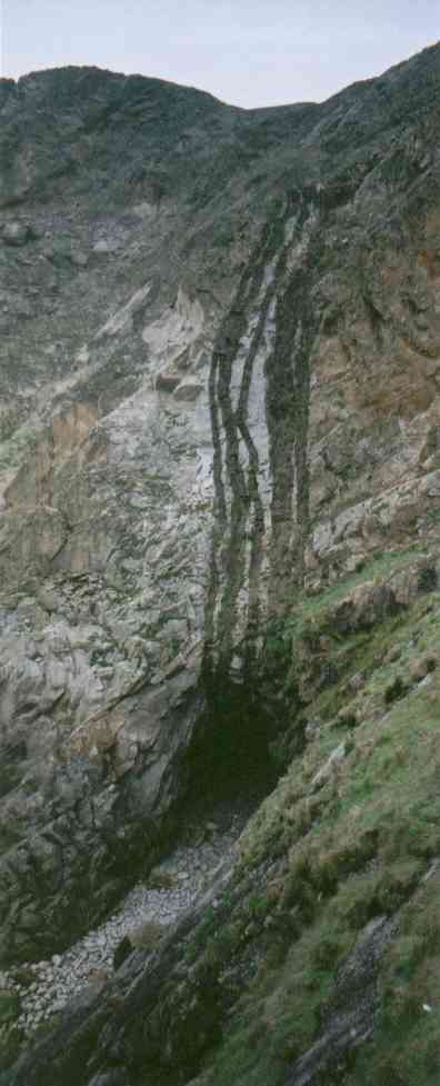 An interesting rock formation in a cliff on the South West of the island.