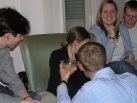 Sarah tries to hide