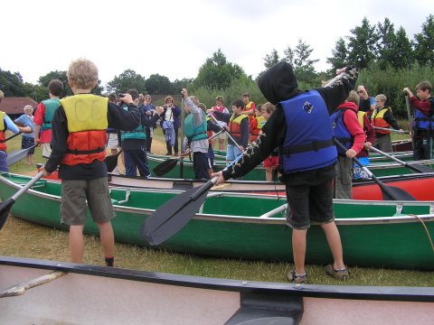 Launching canoes