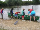 Launching canoes