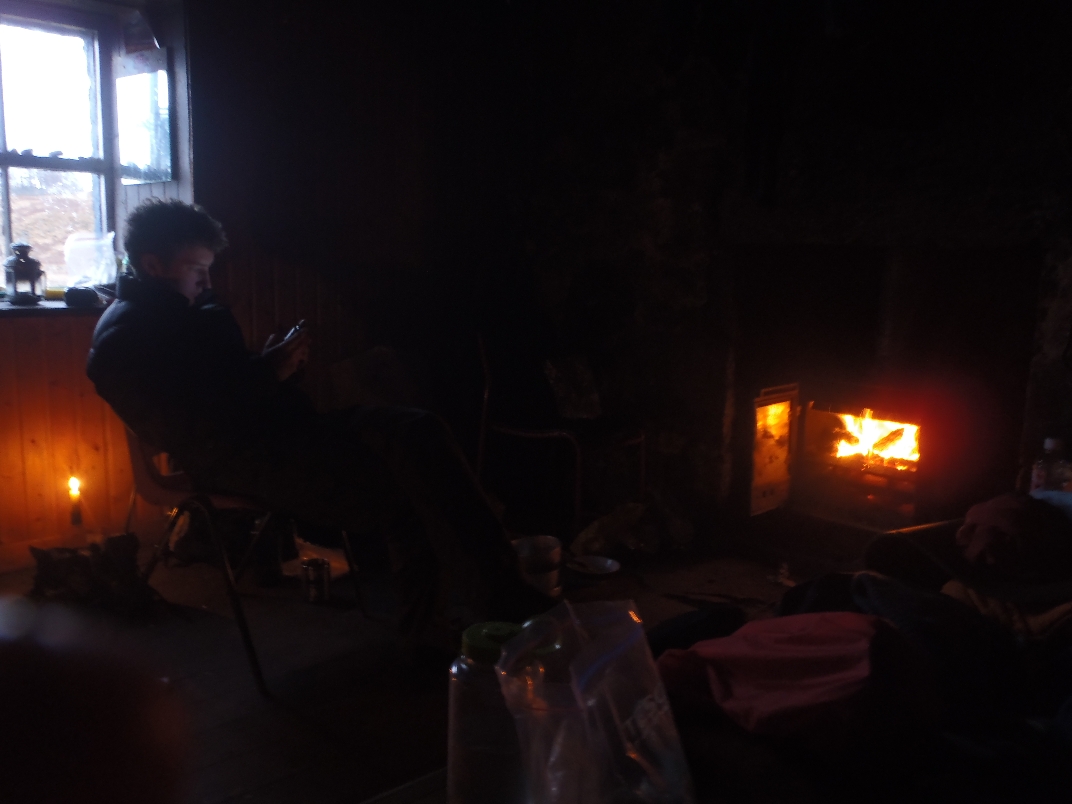 Inside Ben Alder Cottage