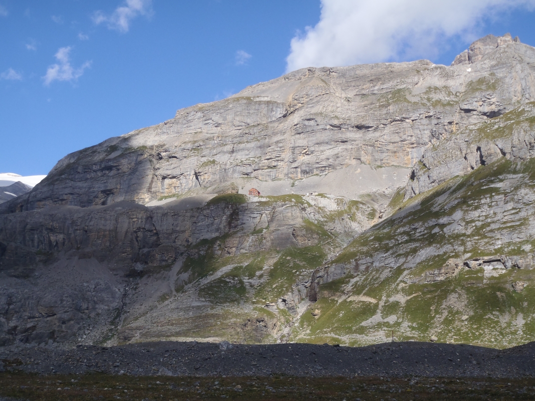 Day 5 - Gemmipass - Lammerenhutte (2502m) - The hut can be seen from a long way out, though you don't gain any height until the very end